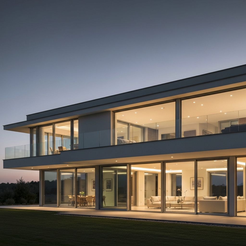 Casa moderna con aberturas de aluminio de alta prestación Hermetek